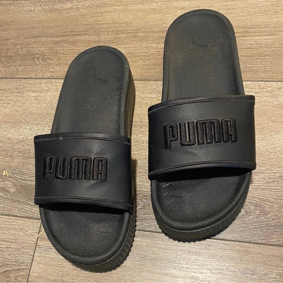Puma black platform slides - Picture 1 of 6